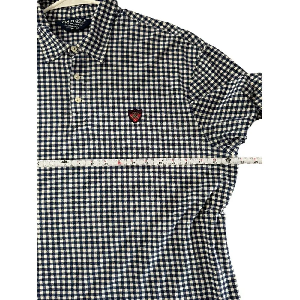 Ralph Lauren Polo Golf Pima Cotton Plaid Polo Shirt Logo Embroidery Men's 2X Pro